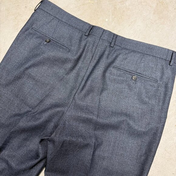 Mens Dress Pants 130s Mink Cashmere Wool Trousers Nailhead Blue 40x27 - Picture 7 of 8